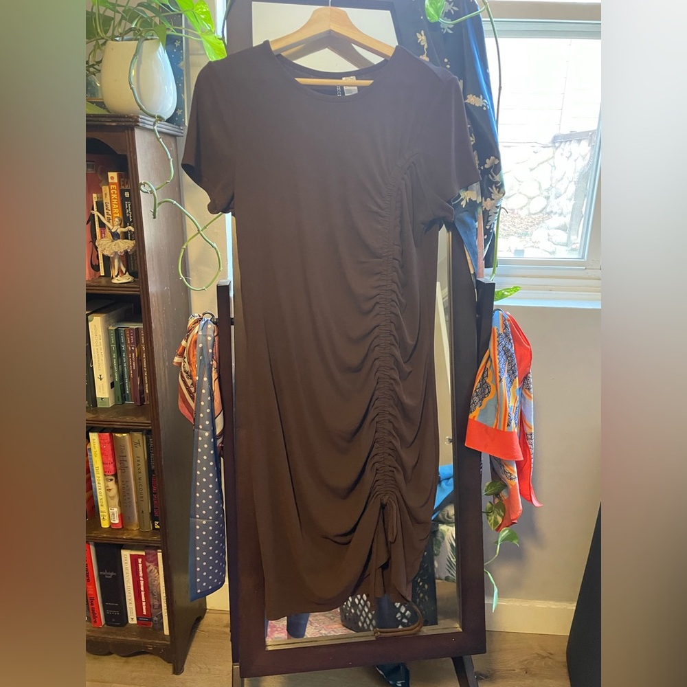 H&M Brown Gathered Dress